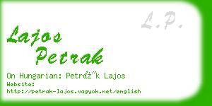 lajos petrak business card